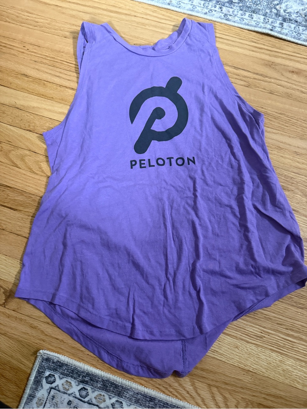 Peloton Purple Muscle Tank with Black Logo